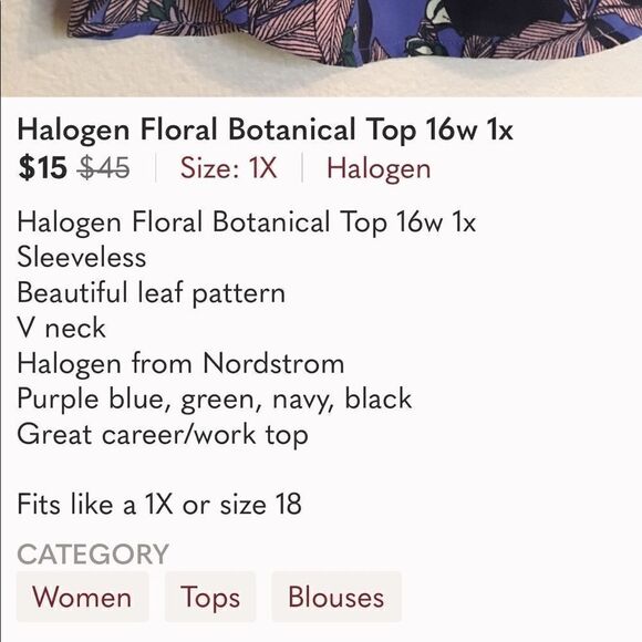 21-💼Like New Halogen Top Sleeveless, V-neck - Picture 2 of 7